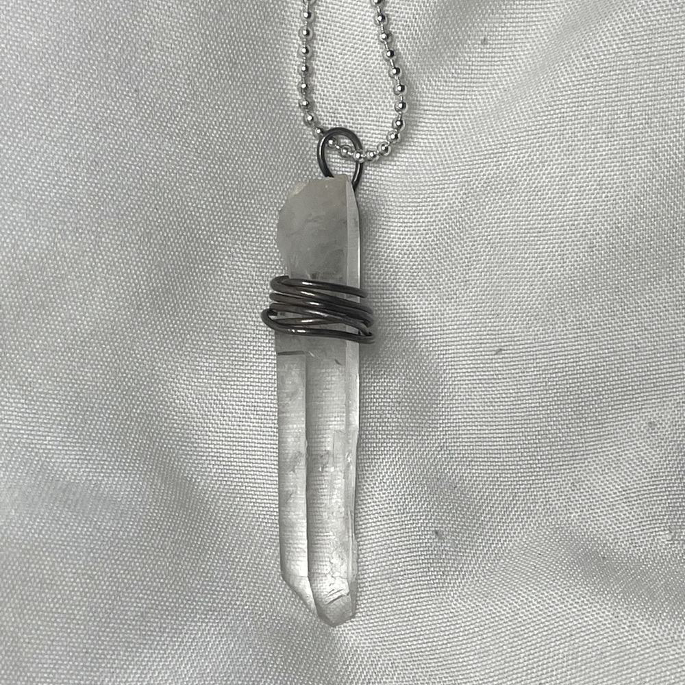 Raw Wire Wrapped Crystal Pendant